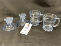 VTG Cambridge & Fire King Blue Glassware