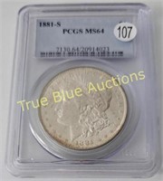 1881s Morgan Dollar, MS64 PCGS