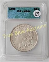 1896 Morgan Dollar, MS64 ICG