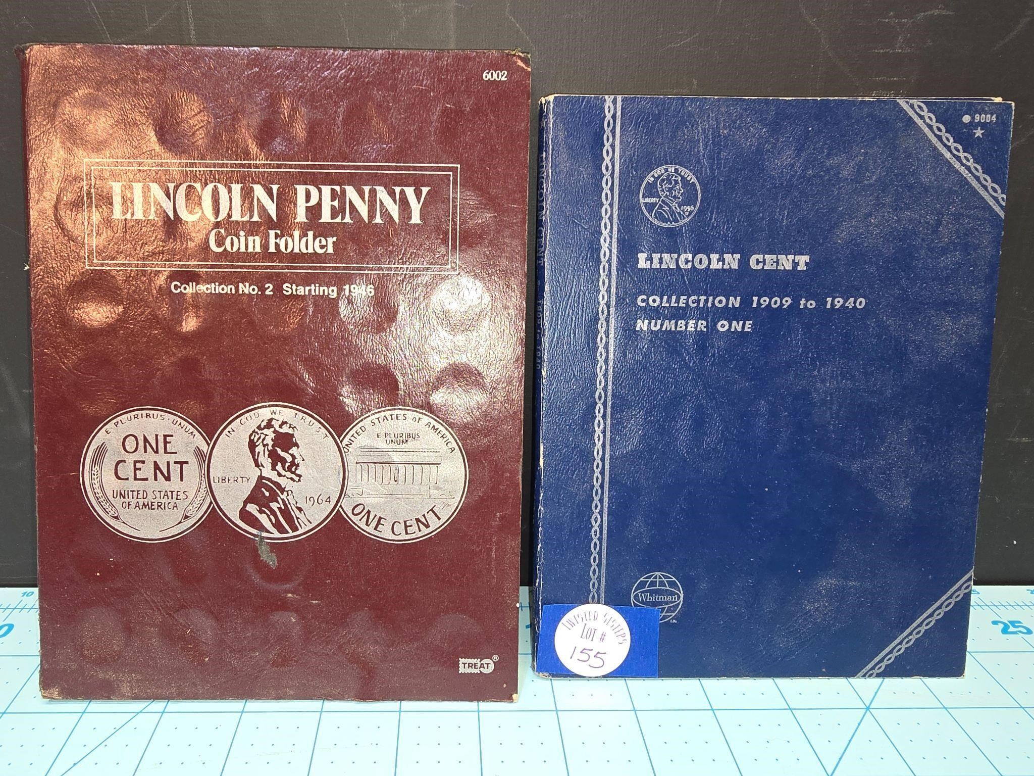 Lincoln cent collection books with some pennies
