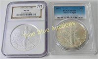 1997/99 American Silver Eagle, MS69 NGC (2)