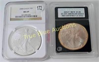 2000 American Silver Eagle, MS69 NGC (2)