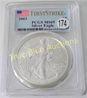 2003 American Silver Eagle, MS69 PCGS
