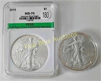 2015/2016 American Silver Eagles MS70/Ung