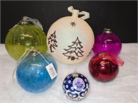 Asst Christmas glass & plastic ornaments