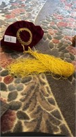 Vintage antique Greek velvet hat with tassel