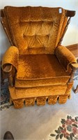 Pair of orange cloth chairs only
