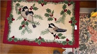 Chickadee Christmas door mat