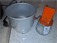 Vintage nut grinder and aluminum sifter