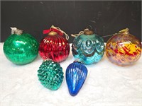 Asst Christmas glass ornaments