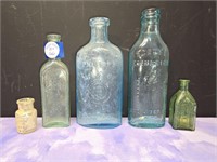 Antique glass bottles