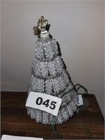 VTG. SAFETY PIN LIGHTED CHRISTMAS TREE