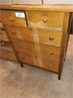 ANTIQUE 5 DRAWER WOOD CHEST OF DRAWERS