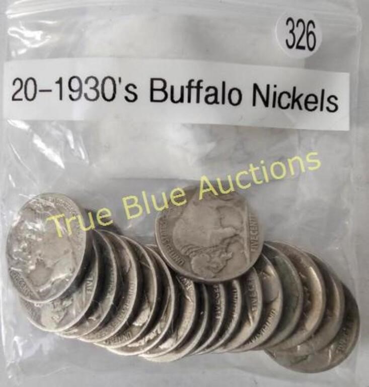 1930's Buffalo Nickels (20)