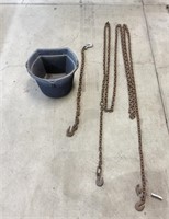 M3 2Pcs 1-27FT log chains 1-Ft With bucket