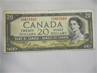 1954 $20 BILL CANADA