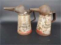 Lot (2) Mobil Oil Anti-Freeze Pitcher Cans
