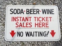 Soda - Wine - Beer Ticket Sign