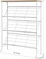 3 TIER STORAGE SHOE RACK ALL WHITE 27 x35IN