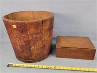 Wood 13" Bucket & Wood Box