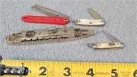 3- Mini Pocket Knives & 4' Ship