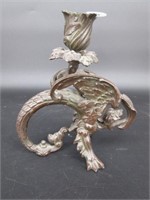 Early Cast Iron Candle Holder - Dragon