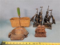 Ship Decor, Bookends, & Small Basket