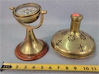 Brass Decanter & London Compass
