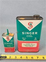 Set of 2 - Singer Oil Cans