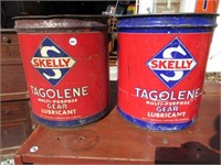 LOT (2) Skelly 5 Gallon Grease Cans