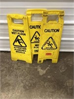 3 Wet Floor Signs