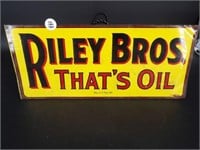 Riley Bros. Motor Oil Tin Tacker Sign