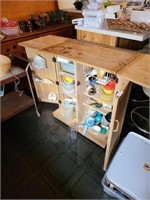 Kitchen cart & contents inside cart 32in.x 19in.