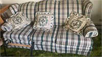 Two-piece couch and loveseat plaid