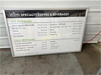 Wiliams Illuminated Menu Board - No Cord