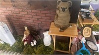Animals, koala, cat dolls on chair
