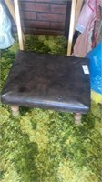 Small leather top footstool