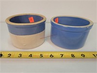 2- 1lb Stoneware Butter Jars