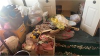 Contents of closet inside and out, Large lot of