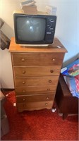 Chest of drawers and tv