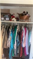 Contents of closet, decorations, women’s clothing