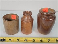 3- Small Stoneware Vases
