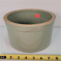 Green Stoneware 5lb Butter Jar, 8" Dia.