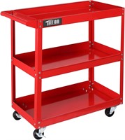 TUFFIOM 3 Tier Cart  330lbs  Red  3 Shelves