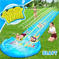 Evoio 32.8FT Water Slide  3 Lanes  3 Boards