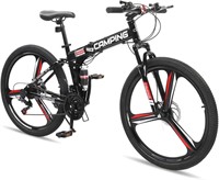 26 10-Spd Mountain Bike  Foldable (Red/Black)
