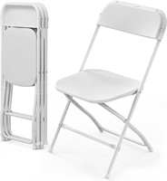 VINGLI 4 Pack White Plastic Folding Chair