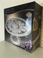 Dublin Crystal footed cake platter, crystal by