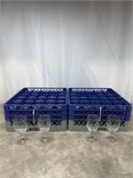 Water glasses with dish racks, total of 50 glasses