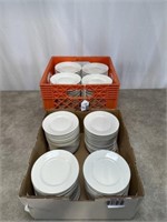 Large lot of 5 inch bread plates for catering,